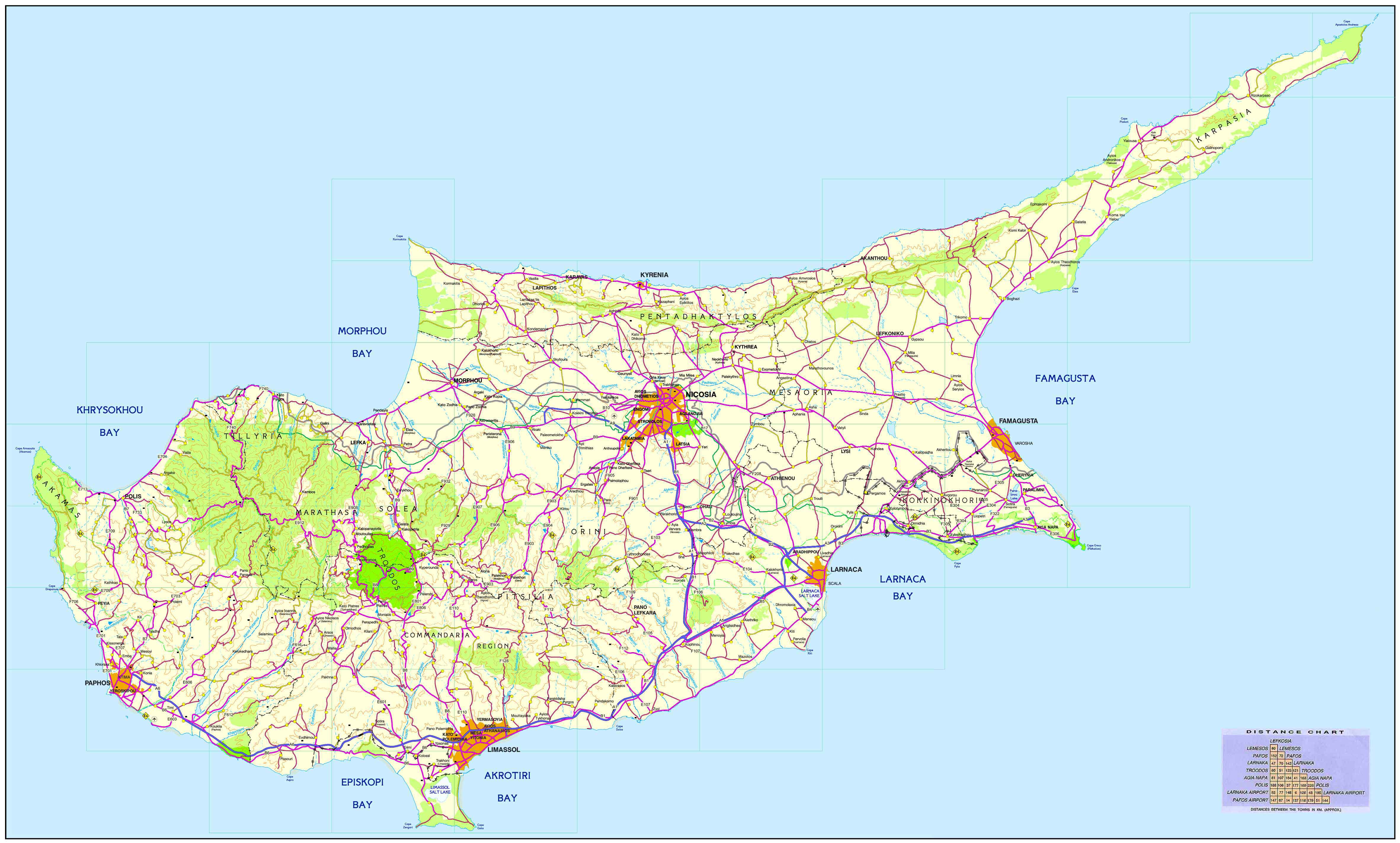Karte Von Zypern