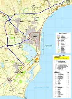 larnaka area road map cyprus