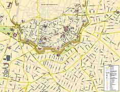 street map of central nikosia in cyprus